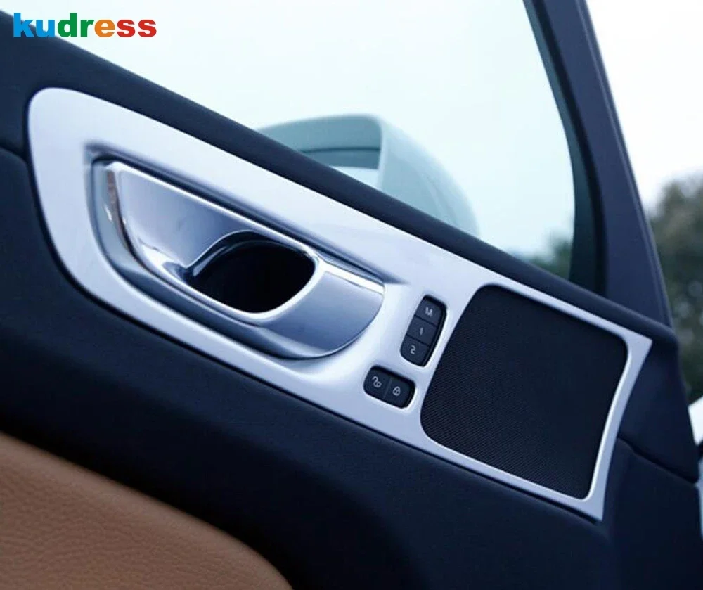 Car Inside Inner Door Handle Bowl Cover Trim For Volvo XC60 2018 2019 2020 Carbon Fiber Interior Mouldings Accessories