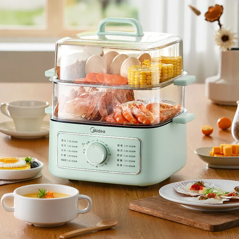 Electric Steamer Small Multi-functional Steamer Box Cooking and Stewing Integrated Pot Household Three-layer Breakfast