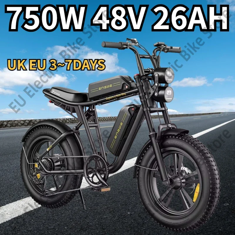 ENGWE M20 E Bike 1000W Motor 48V26AH Lithium Battery Mountain Electric Bicycle 45km/h 20*4.0 Inch Fat Tire Adult Electric Bike