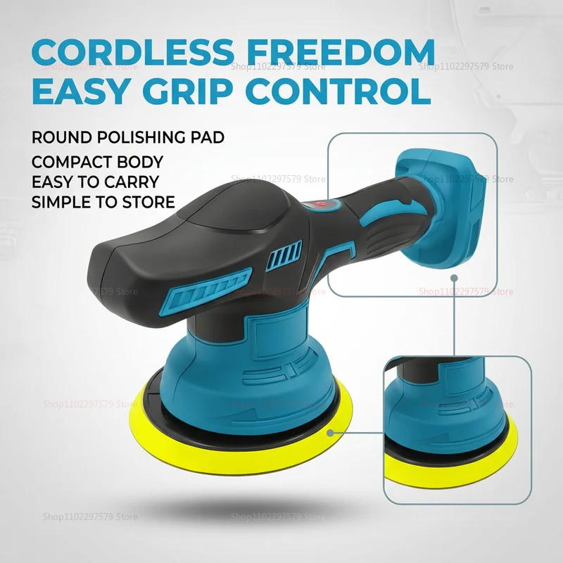 Wireless 18V Electric Car Polisher Rotary Buffer Machine for Auto Waxing Sanding Sealing Glazing Auto Detailing Power Tools
