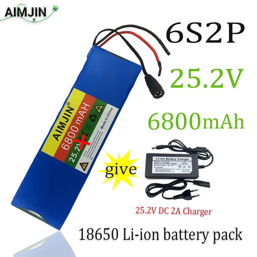 

25.2V 6800mAh large capacity 18650 lithium battery 6S2P BMS power battery pack