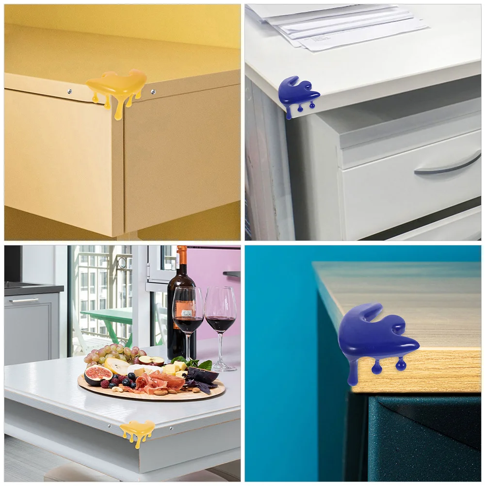6Pcs Table Corner Bumpers Silicone Safety Protectors Baby Proof Furniture Edge Guards Durable Flexible Corner Protector
