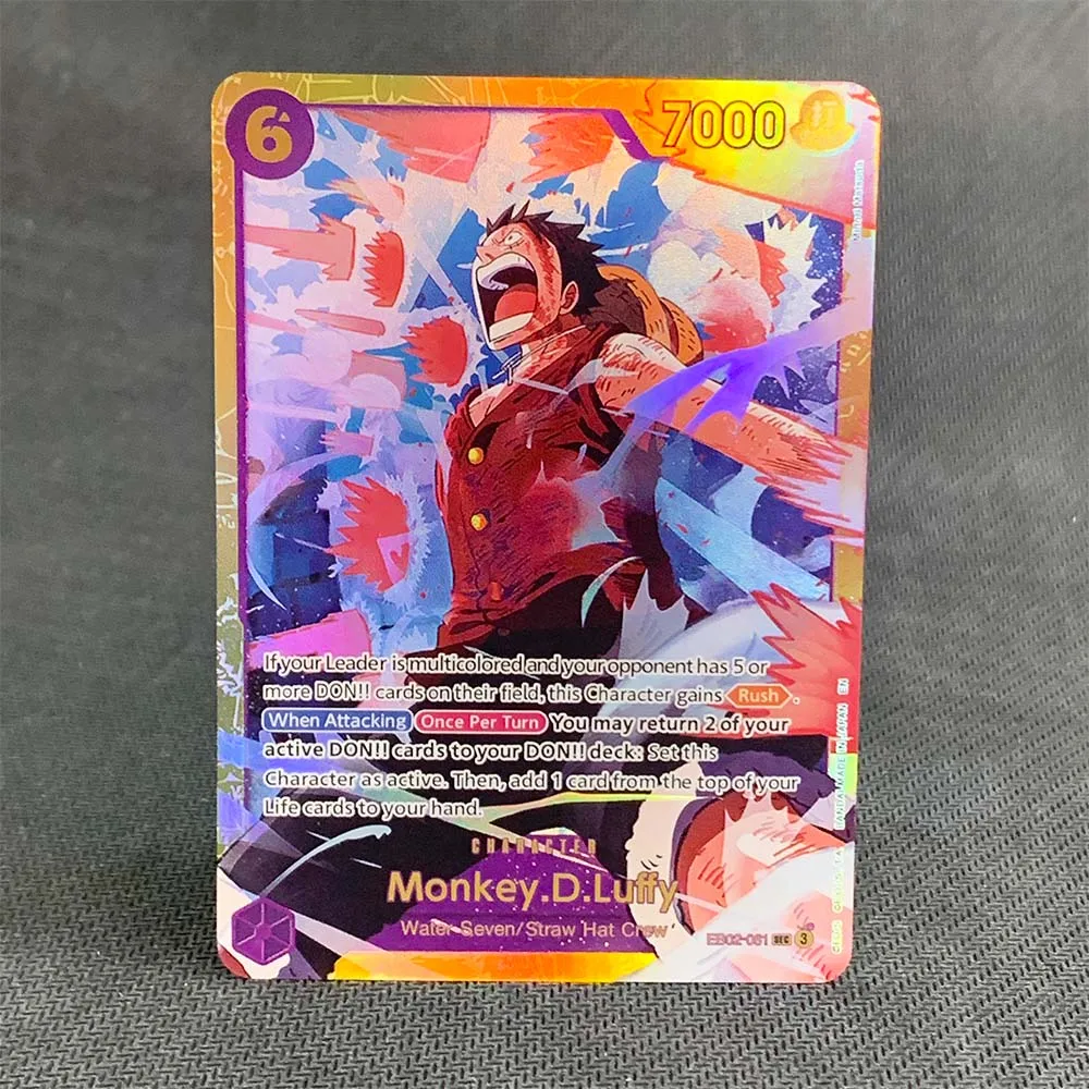 การ์ดสะสมอนิเมะวันพีซ OPCG รุ่น EB02 มังกี้ ดี ลูฟี่ OP01/02 OP05/07 OP10/11 การ์ดสะท้อนแสง ภาษาอังกฤษ ของขวัญสำหรับเด็ก