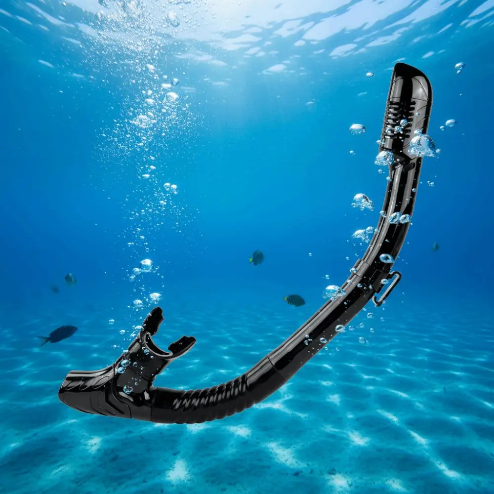 

Silicone Diving Breathing Tube Top Dry Valve Comfortable Mouthpiece Diving Dry Snorkel Easy Breath Quick Release Clip