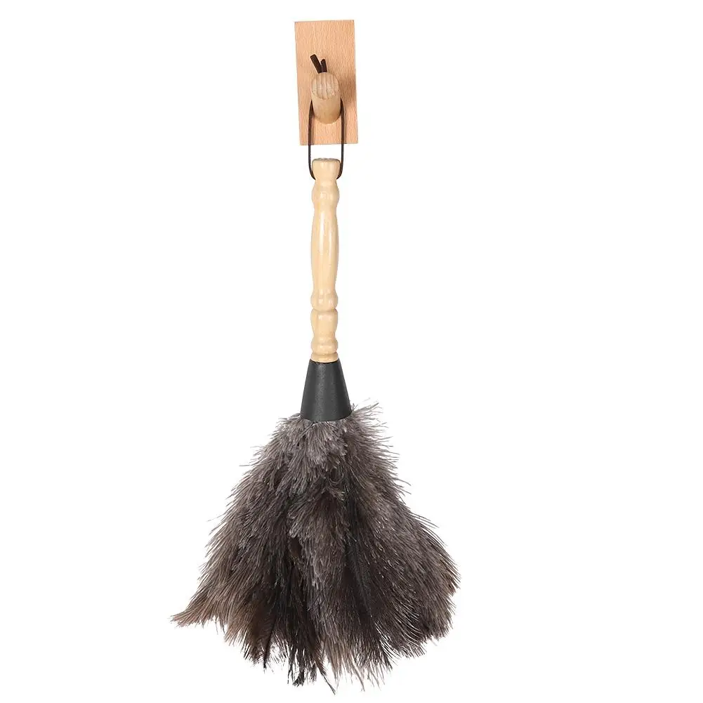 Anti Static Feather Duster Wooden Handle Dust Brush Home Cleaning Tool