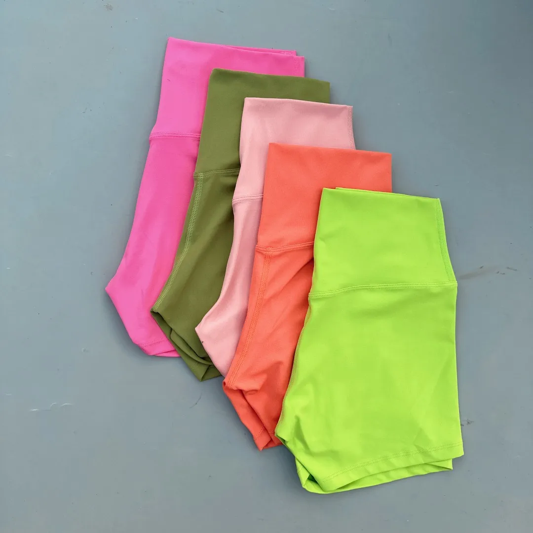 สีทึบผู้หญิงฟิตเนสกีฬาสั้นเอวสูงโยคะสั้นเลกกิ้งย่อตัวการฝึกอบรมที่ครอบคลุมจ๊อกกิ้งนักกีฬา