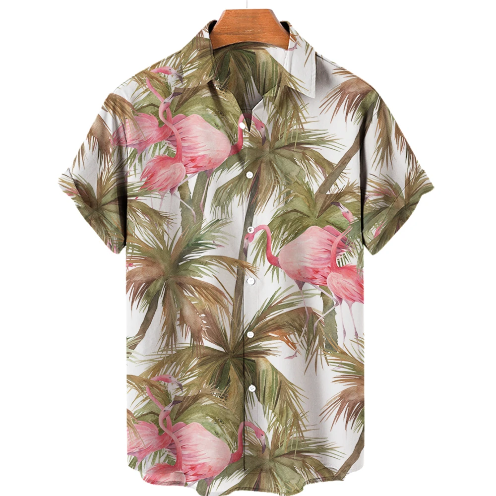 

Summer Tropical Botanical Print Men's and Women's Button-Down Short Sleeve Shirts Fashionable Shirts Short Sleeve Tops