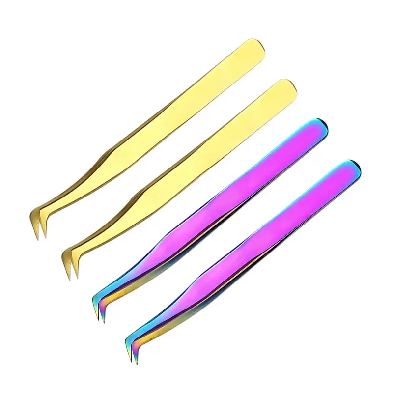 Professional Eyelashes Tweezers For Lashes Extension Nipper Stainless Steel High Precision Eyelash Extension Eyebrow Tweezers