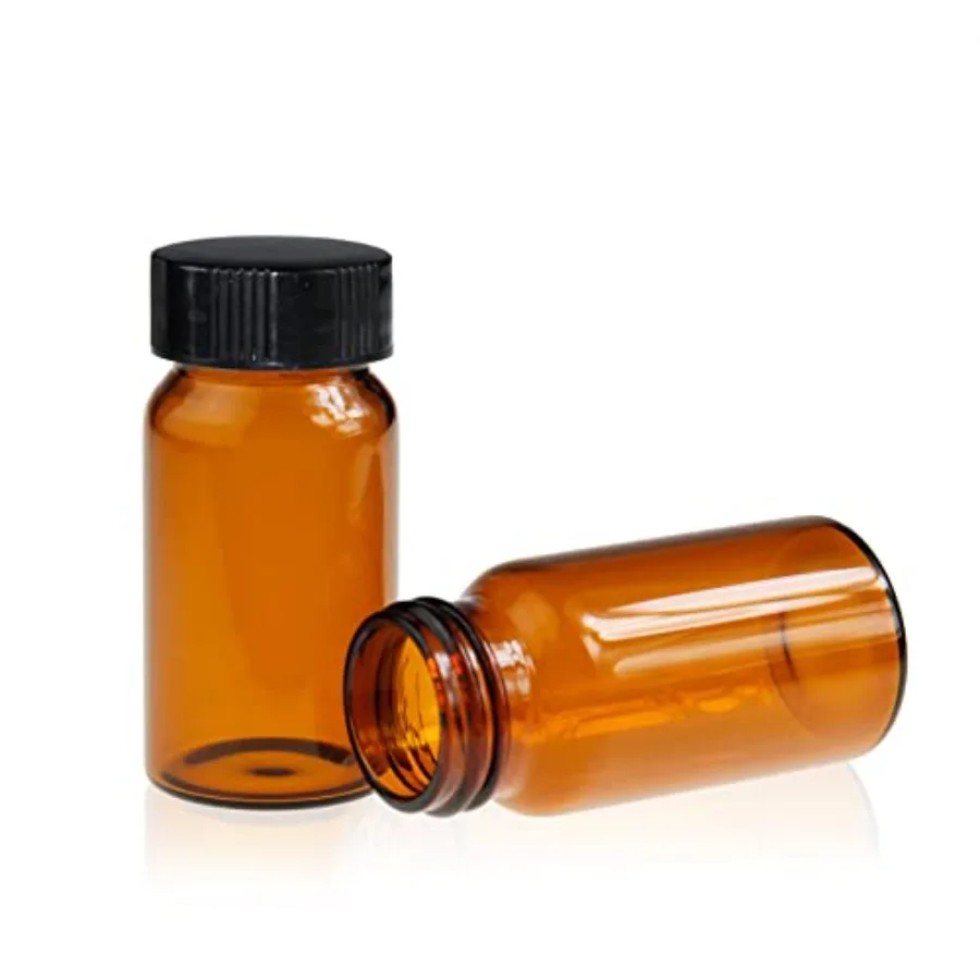 

Sample Vial Glass 24-400 Thread Storage Vial Liquid Sampling Sample Glass Thread Bottles Capacity 20 ml with 24-400 Black Screw