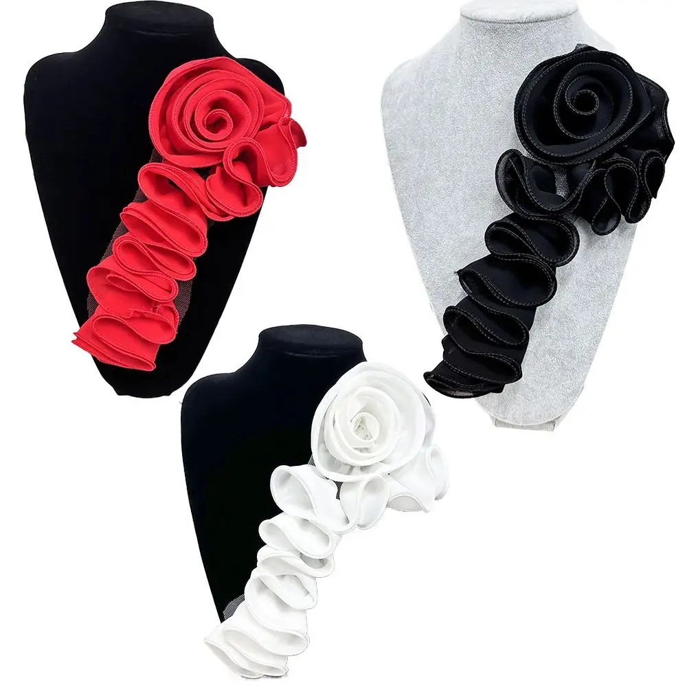 

Fashion Handmade Flower Patch Big Flower Pleated DIY Accessory Chest Flower Chest Flower Sewing Applique