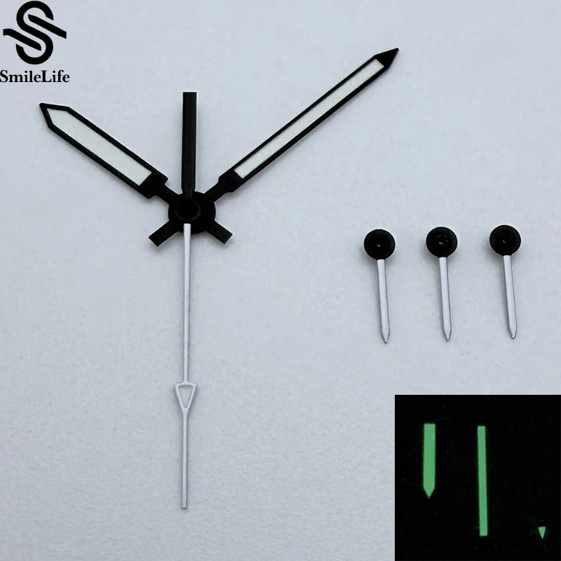 SmileLife グリーン発光 VK63 時計針時計アクセサリー VK63 6 針ムーブメントブラックホワイト