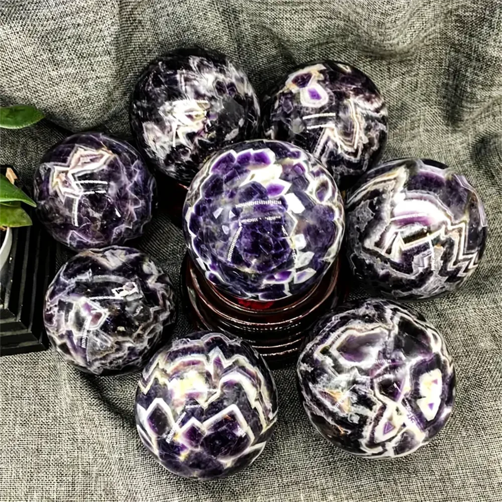 1 قطعة كرة جمشت حلم كبيرة جدًا ، كرة منحوتة يدويًا أرجوانية حلم ، كريستال كوارتز ، كرة أرجوانية حلم ، ديكور منزلي ،