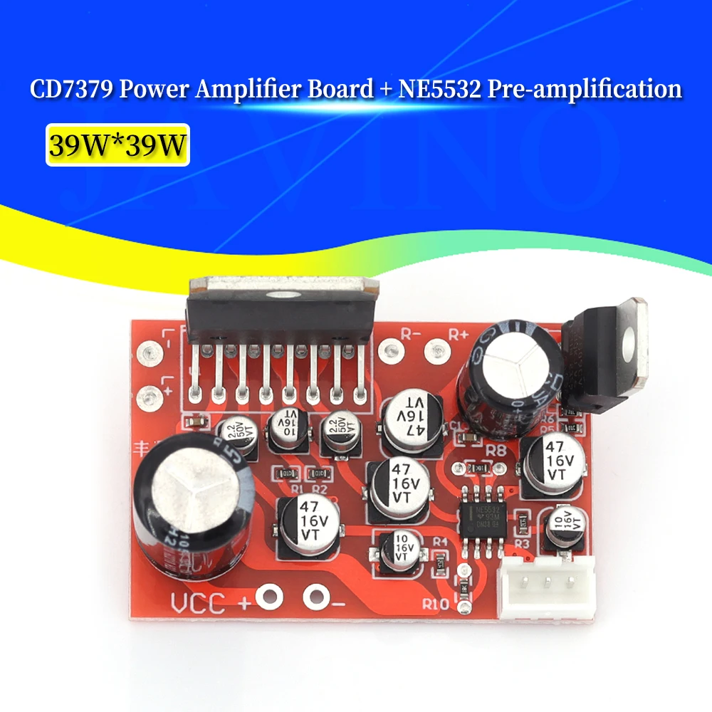 1/5/10 Uds CD7379 39W * 39W Placa amplificadora de doble canal + efecto de preamplificación NE5532 excede Compatible con AD828 TDA7377