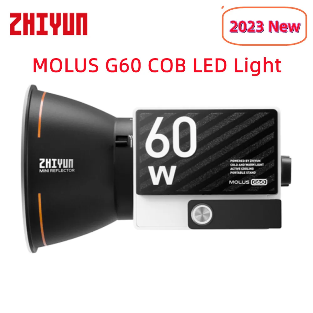 ZHIYUN MOLUS G60 COB LED Light 60W Mini COB Light 2700K-6500K 2376LUX ZY Mount Lamp For Photography Film Video Shooting