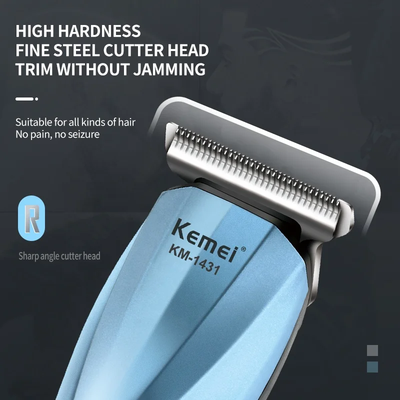 Wholesale Mens Professional Hair Clippers Kemei KM-1431 Cordless Rechargeable Hair Trimmer Haircut Grooming Kit