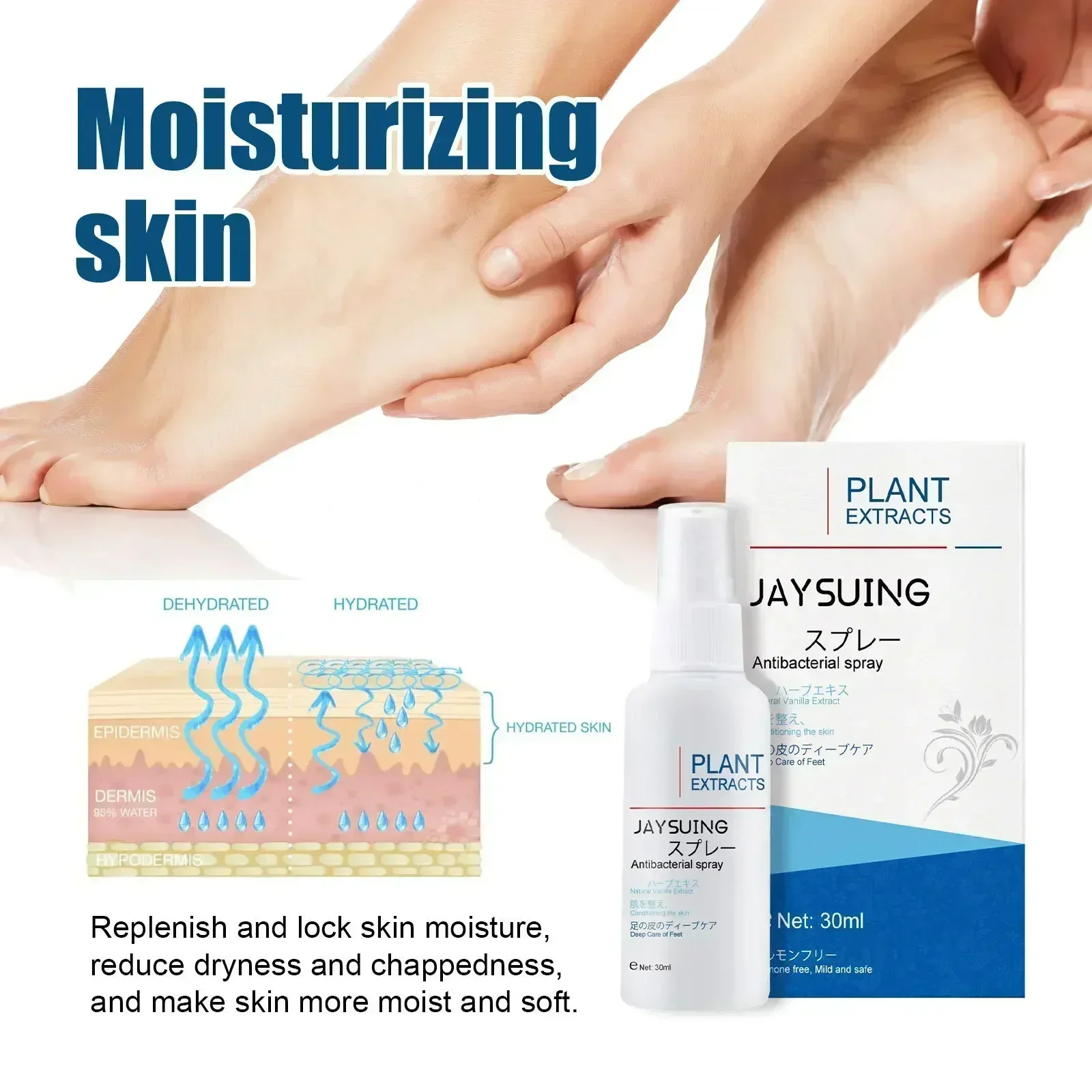 

Anti Cracked Foot Spray Softening Calluses Remove Dead Skin Odor Anti Dryness Peeling Relieve Itch Sweat Exfoliating Feet Spray