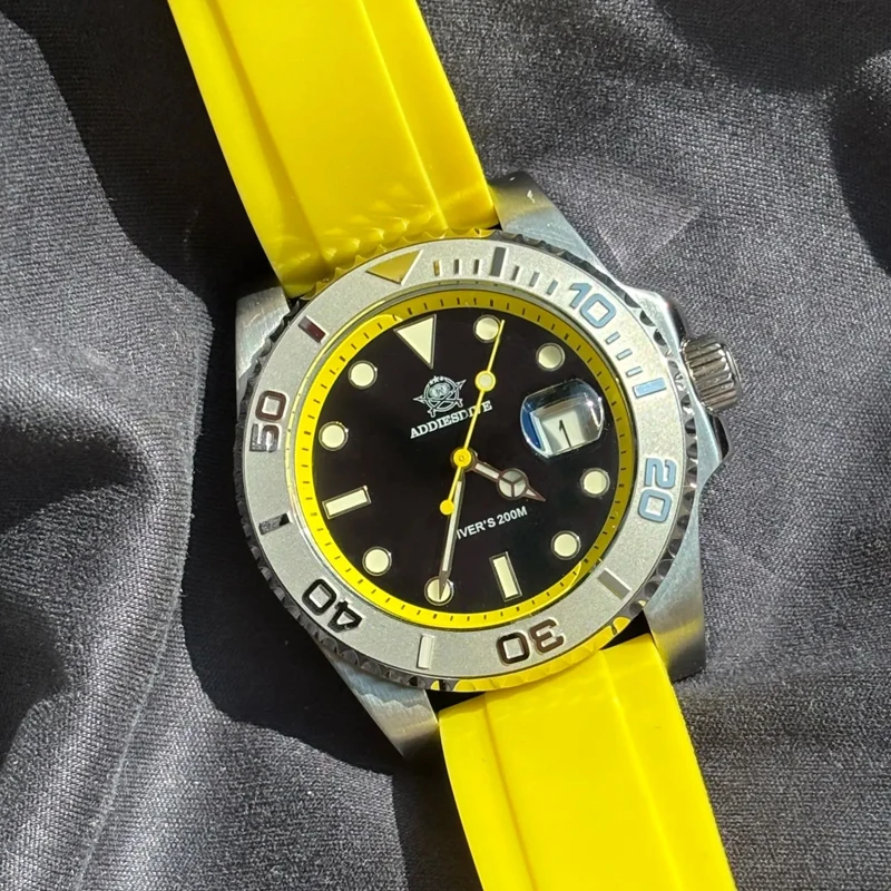 

ADDIESDIVE AD2040 резиновые модные кварцевые часы супер светящиеся 200 м водонепроницаемые мужские наручные часы для дайвинга Reloj Hombre спортивные часы