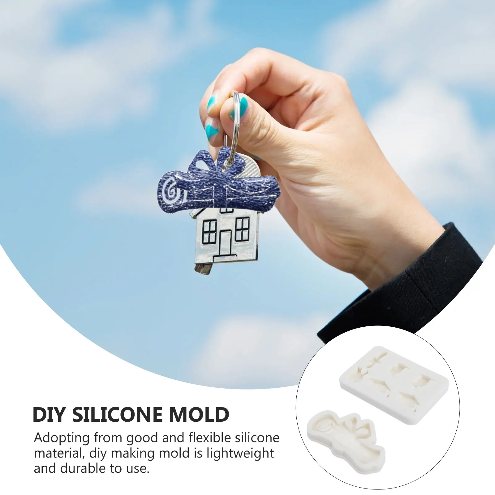 

2pcs Mold Silicone Keychain Diy Graduation Mold Pendant Making Nonstick Non Stick Graduation Mould Baking Crafts Party Supplies