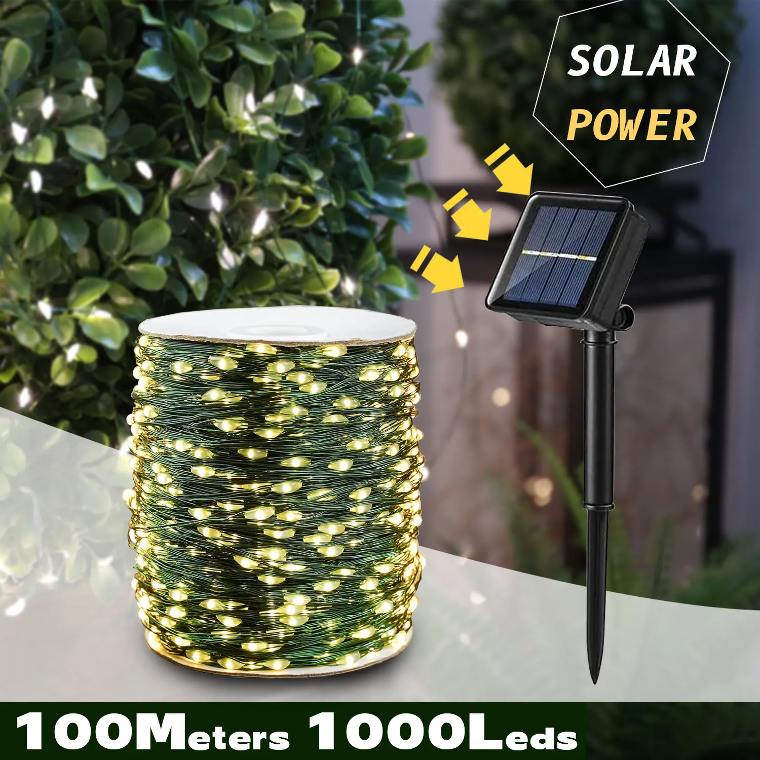 

10m/20m/50m/100m Outdoor String Lights Waterproof Led Solar Fairy for Party Holiday Backyard Wedding Christmas Decoration Street