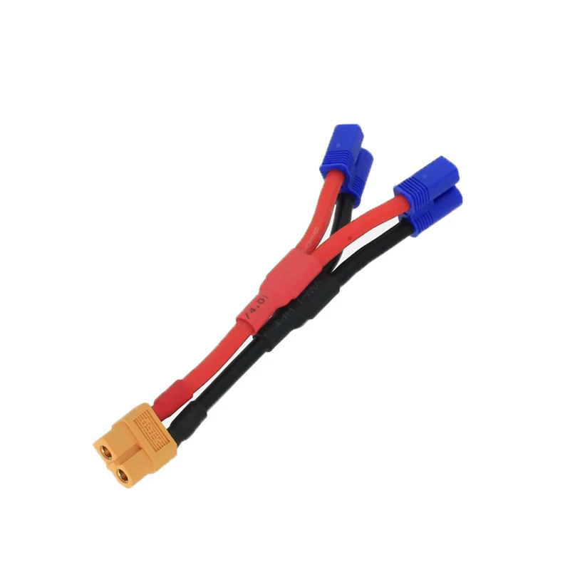 Cable paralelo de 1/2 piezas, conector hembra XT60 a 2 EC3, Cable de carga macho, 12AWG, 10cm, para modelo RC Hobby