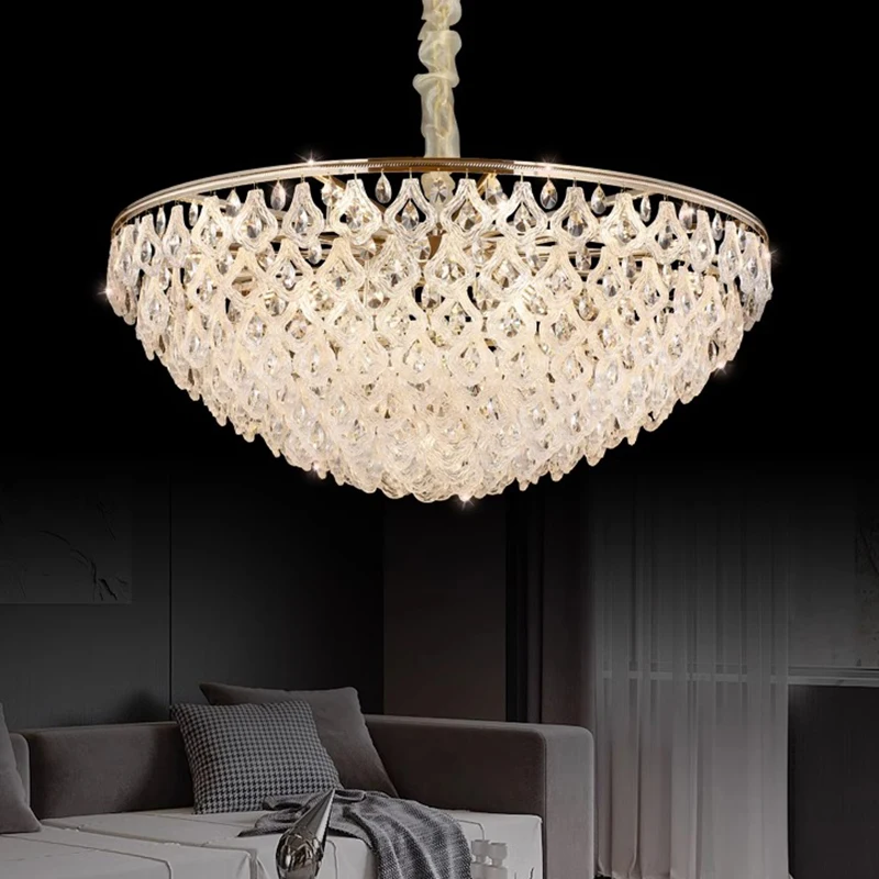 

Luxury Crystal Pendant Light Home Decoration Chandelier Modern Living Roo M Ceiling Chandelier Lustre Dining Room Villa Lighting