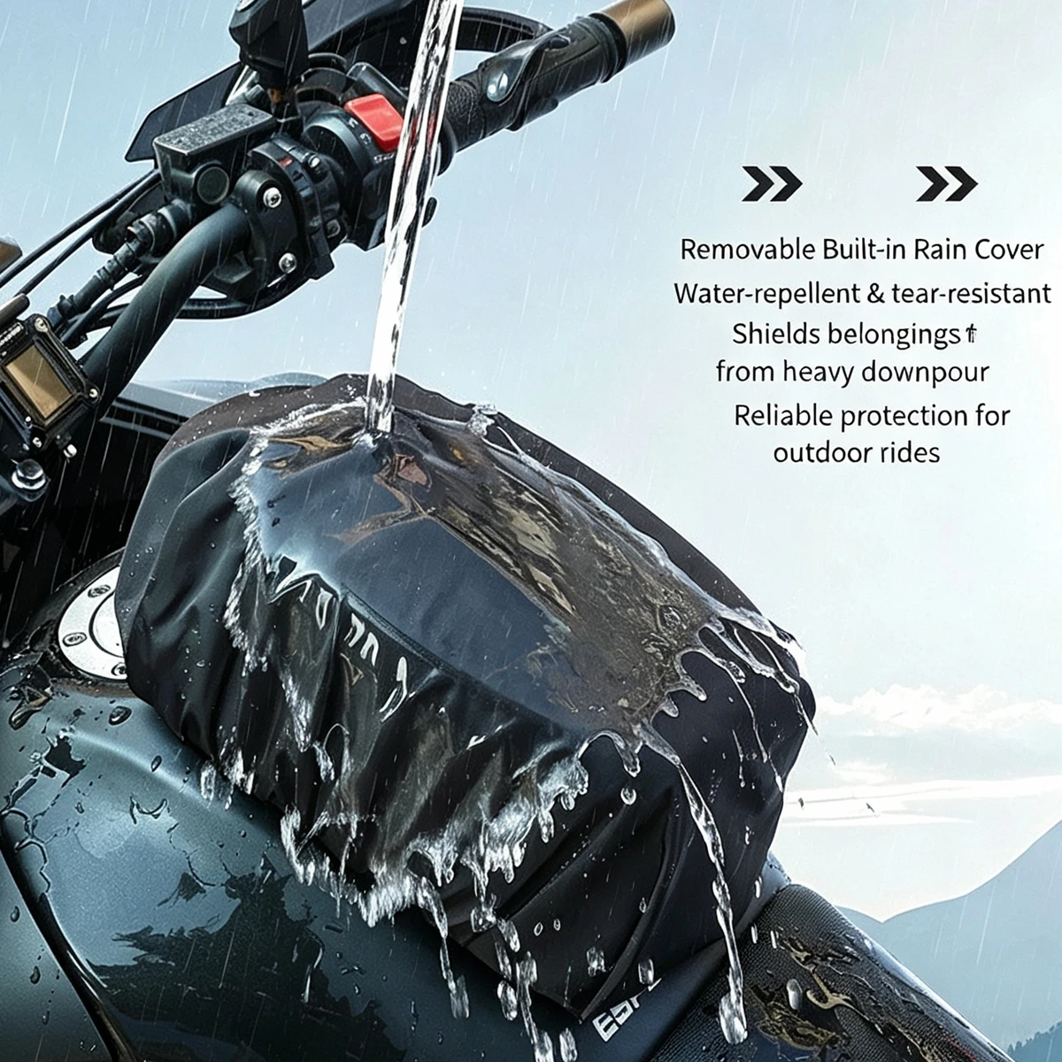 Magnetische Motorrad Tank Tasche EVA Hard Shell Motorrad Heizöl Tank Tasche 4,5 L Tragbare Karte Telefon Werkzeug Tasche Universal Schwarz – Detail 29