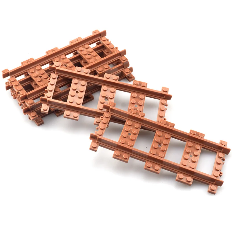 Klocki MOC City, pociągi zdalnie sterowane, elastyczne części, kolejki, zakrzywione i proste torowe, klocki konstrukcyjne, akcesoria do modeli, zabawki dla dzieci.