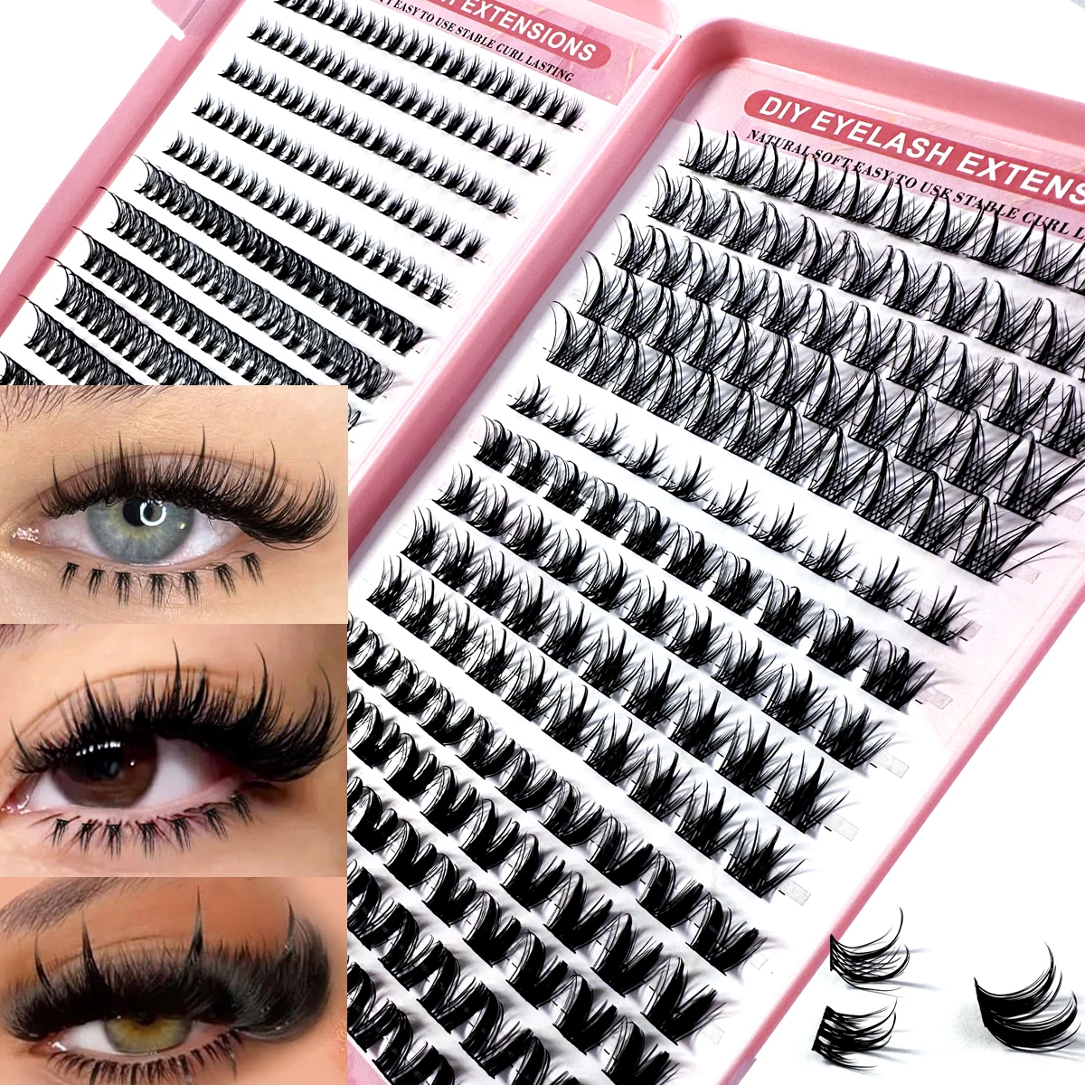 Neu: Manga Einzigartige Spiky Einzelwimpern-Cluster für untere Wimpern, 10-16mm D-Curl DIY Volumen Anime Wimpernverlängerung