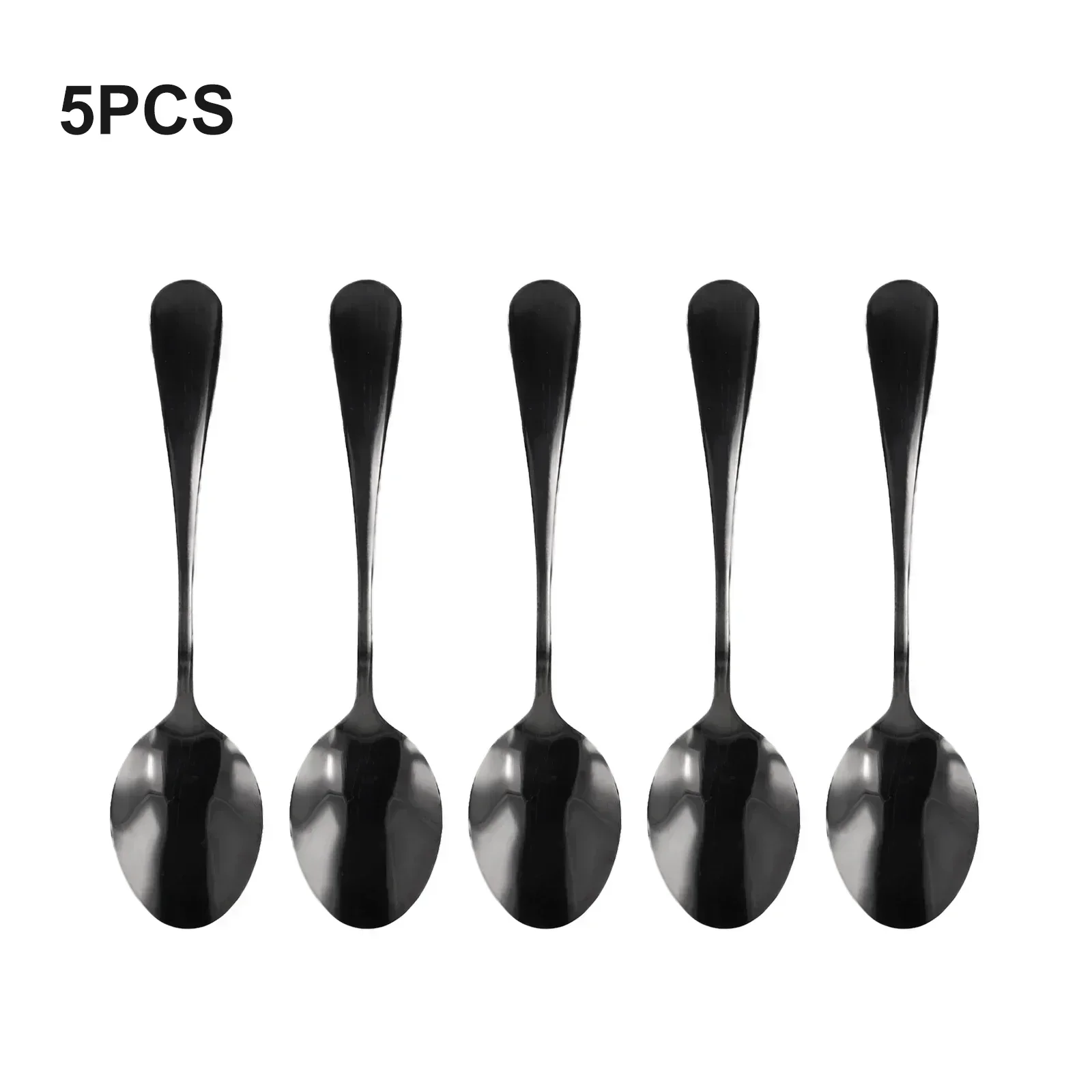 

Tea Spoons Pack Restaurants Set Stainless Steel Teaspoon Teaspoons Tools 5pcs Black Coffee Ice Cream Brand New