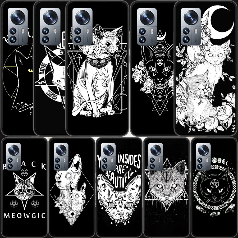 Witch And Cat Custom Phone Case For Xiaomi Mi 13 12 11T 10T 12T Pro 12X 11i 11 Ultra 10 Lite 5G 9 8 6X 5X A1 A2 Cover Capa Coque