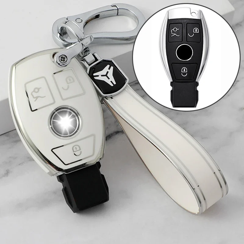 TPU Car Remote Key Case Cover for Mercedes Benz A B G R Class GLA GLK W176 W204 W251 W463 Shell Fob Holder Keychain Accessories