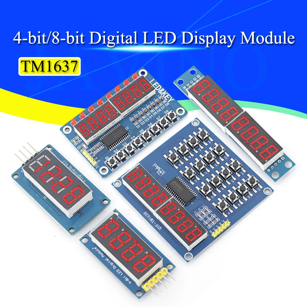 TM1637 4 Bits / TM1638 / 74HC595 8 bit Digital LED Display Module 7 Segment 0.36Inch Clock RED Anode Tube Four Serial Driver