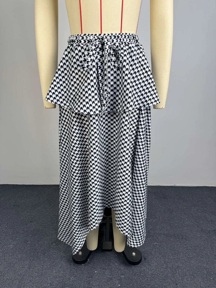 Trendige Sommerröcke für Damen: Streetwear High-Waist-Schleifenrock mit Karomuster und unregelmäßigem Taschentuch-Flare-Saum – Neu 2026 – Detail 8