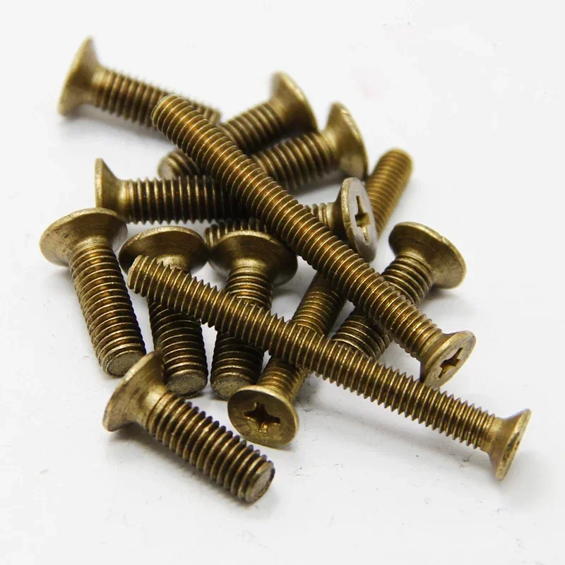 

POUHrCkT 30pcs M3 brass mechanical screw cross furniture woodworking screws material bolt bolts 5mm-10mm length
