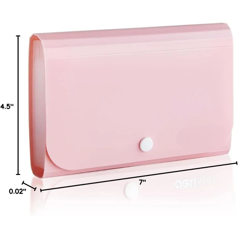 مجلد الأكورديون المقسم محفظة صغيرة PP، بطاقات، كوبونات، إيصالات، عناصر ضريبة أو تغيير، 7 × 4.5 بوصة، 12 جيبًا،