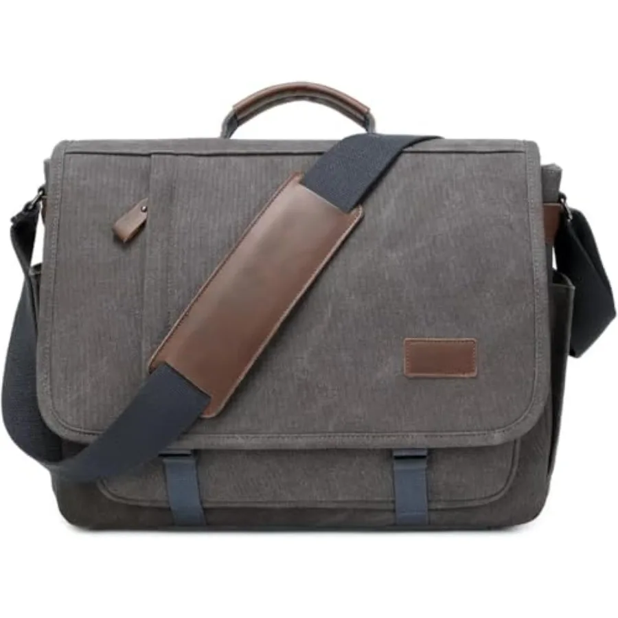 

Laptop Messenger Bag for Men, 17 inch Water-resistant Canvas Laptop Shoulder Business Briefcase Bag