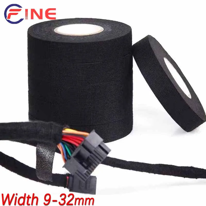 Automotive Wiring Harness Binding Cable Tape Universal Flannel fabric Tape Heat-resistant Car Anti Rattle Felt Adhesive Tape