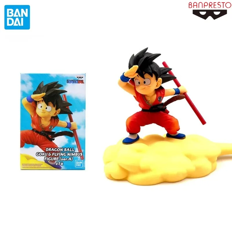 Bandai Original Banpresto Dragon Ball Figure Son Goku Flying Nimbus Anime Figure Toys for Kids Gift Collectible Model Ornaments