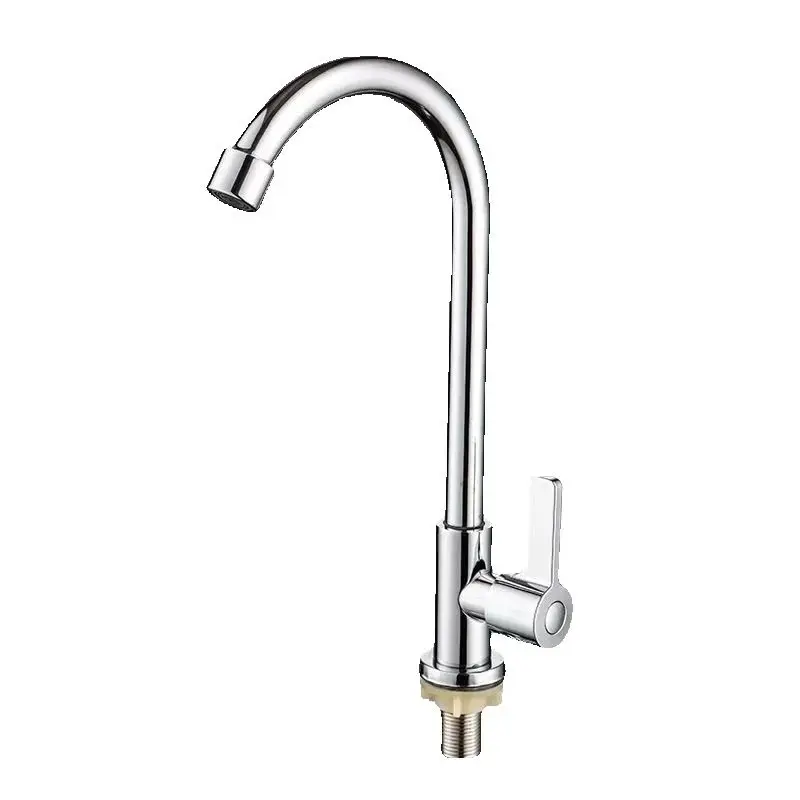 

Утолщенный домашний кухонный смеситель из нержавеющей стали, выдвижной смеситель с одной ручкой, одинарный кран для холодной воды, настенный смеситель для ванной комнаты