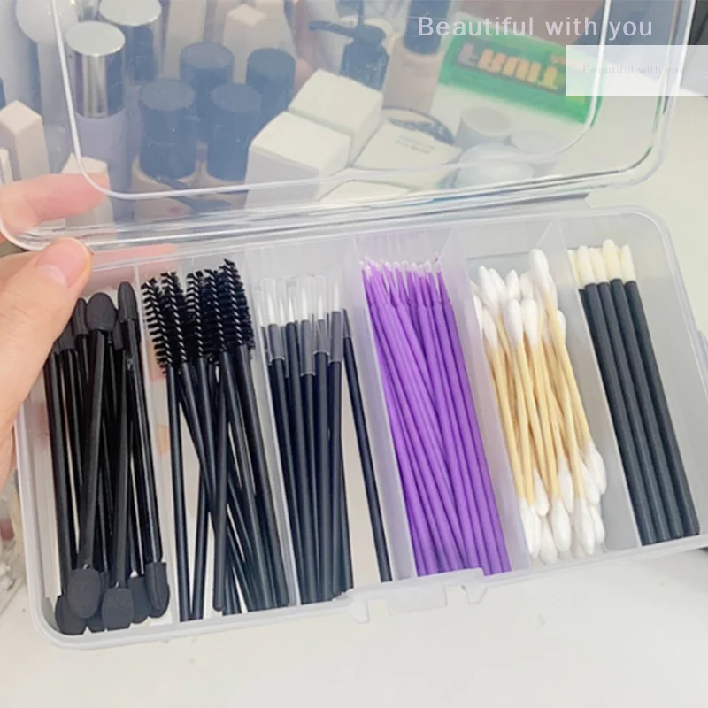 NewNew-Juego de extensiones de pestañas, caja de pestañas, Micro cepillo, cinta, anillo de pegamento, almohadilla para ojos, aplicador de rímel desechable, herramienta de almacenamiento