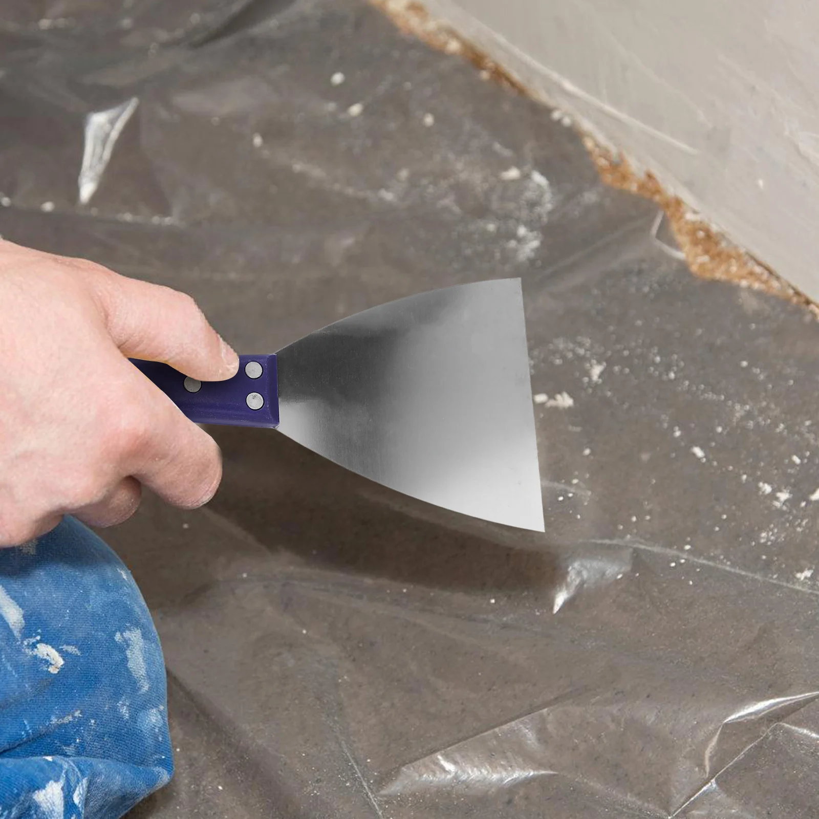 

4pcs Stainless Steel Putty Scraper 5In1 Wall Paint Floor Cleaner Tool Drywall Spatula Wallpaper Building Repair