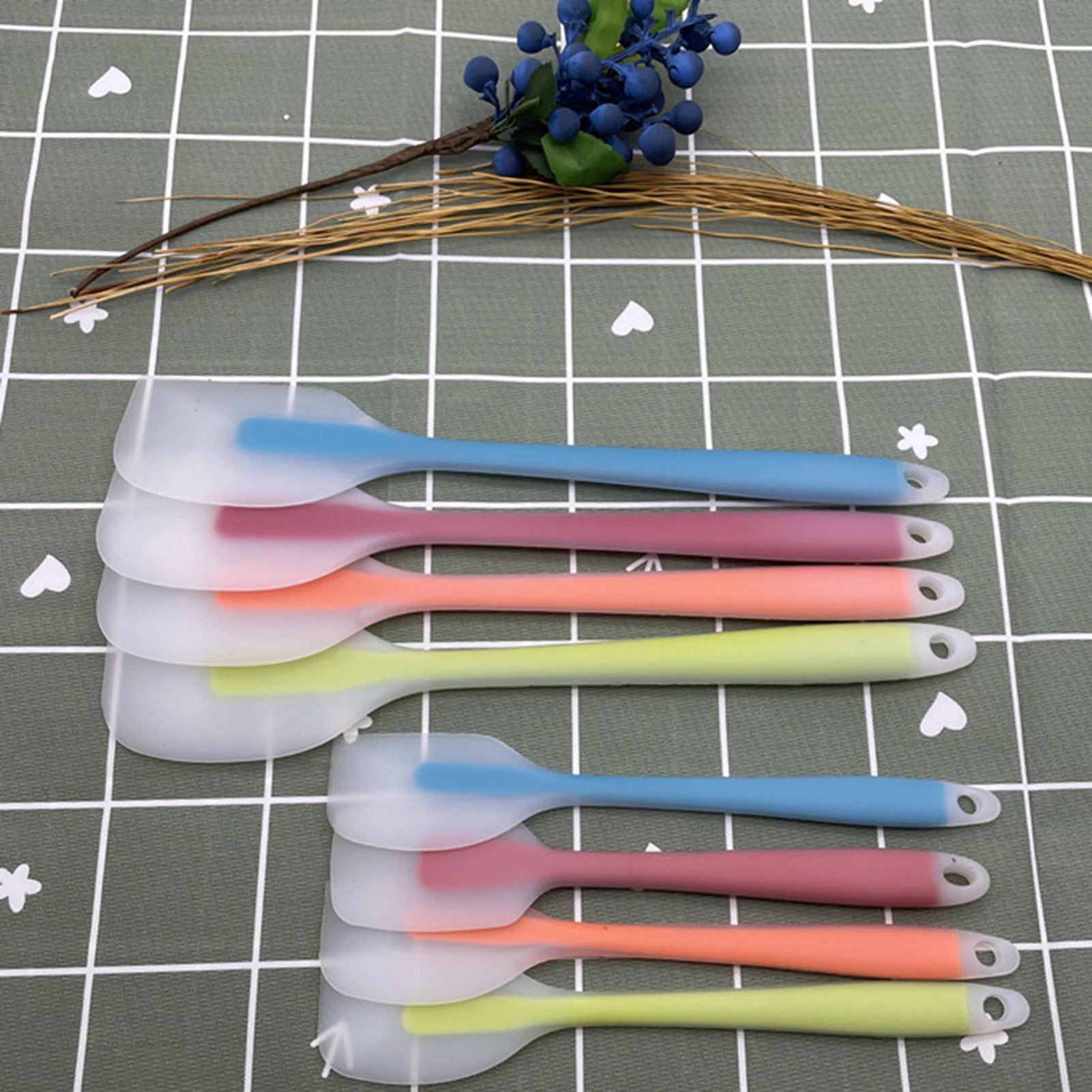 Soft Grips Silicone Spatulas Multi-purpose Translucent Silicone Cream Scraper For Baking Stirring