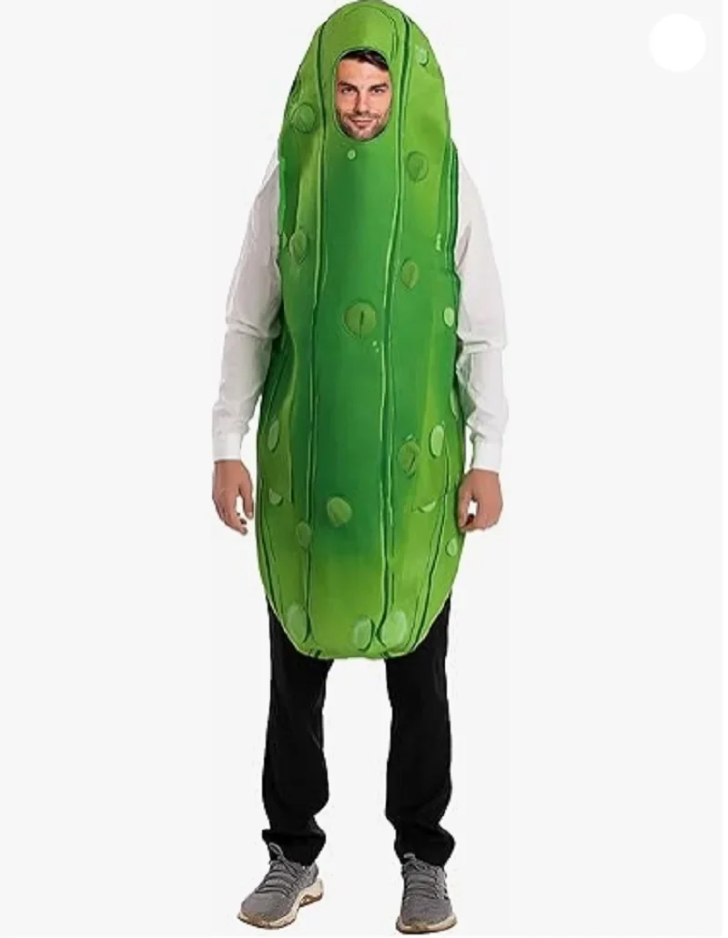 Disfraz de pepinillos para adultos, disfraz de comida unisex, mono de frutas para cosplay
