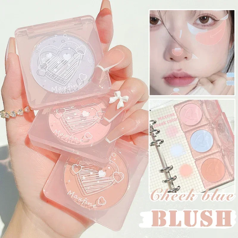 Heallor erröten Pfirsich palette 3 Farben Gesicht Mineral Pigment Wange blau Puder Kosmetik profession elle Kontur Schatten erröten Make-up pa