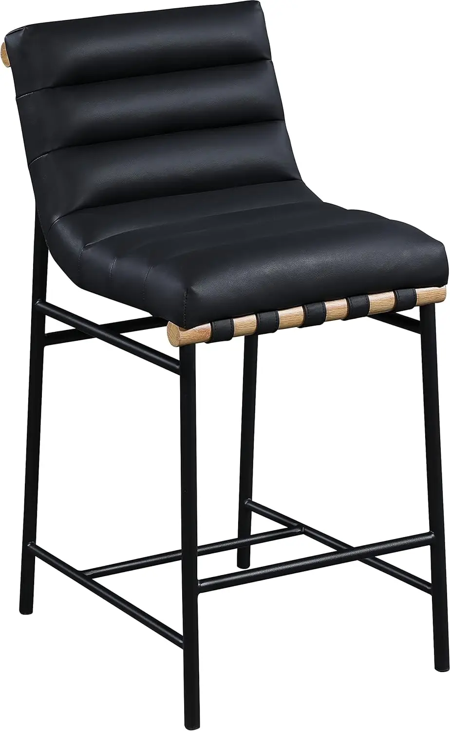 

Meridian Furniture 857Black-C Burke Collection Modern | Contemporary Vegan Leather Upholstered Counter Stool, Black