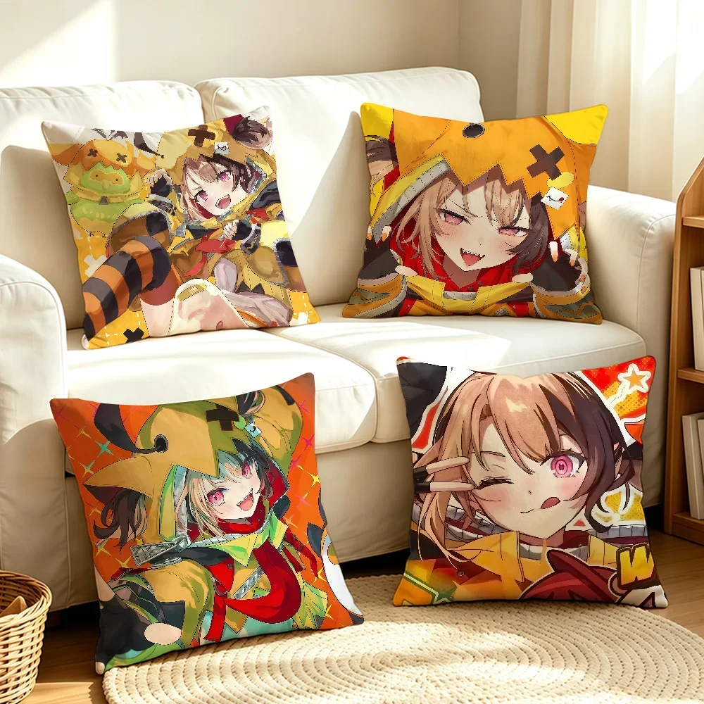 VTuber G-Gigi Murin cushion cover Soft Smooth Hidden Zipper Washable Decorative Couch Office Housewarming Gift