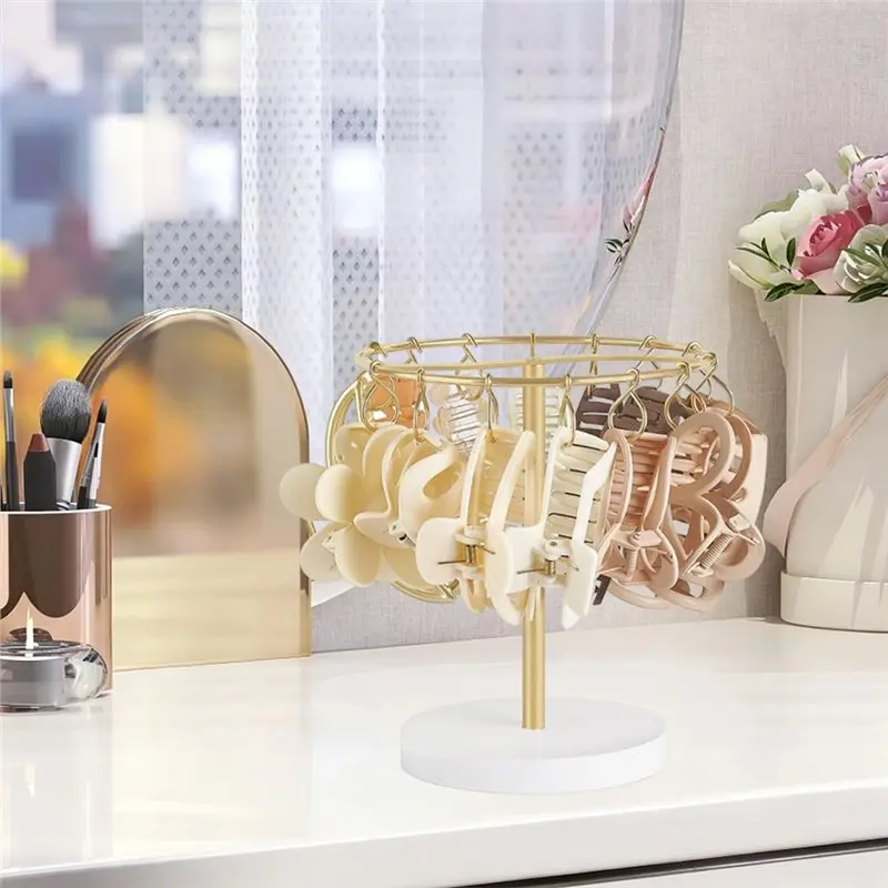AWAH Hair Clip Display Holder 16 Metal Hooks Claw Clip Organizer Space-Saving Big Capacity,Hair Accessories Stand Storage