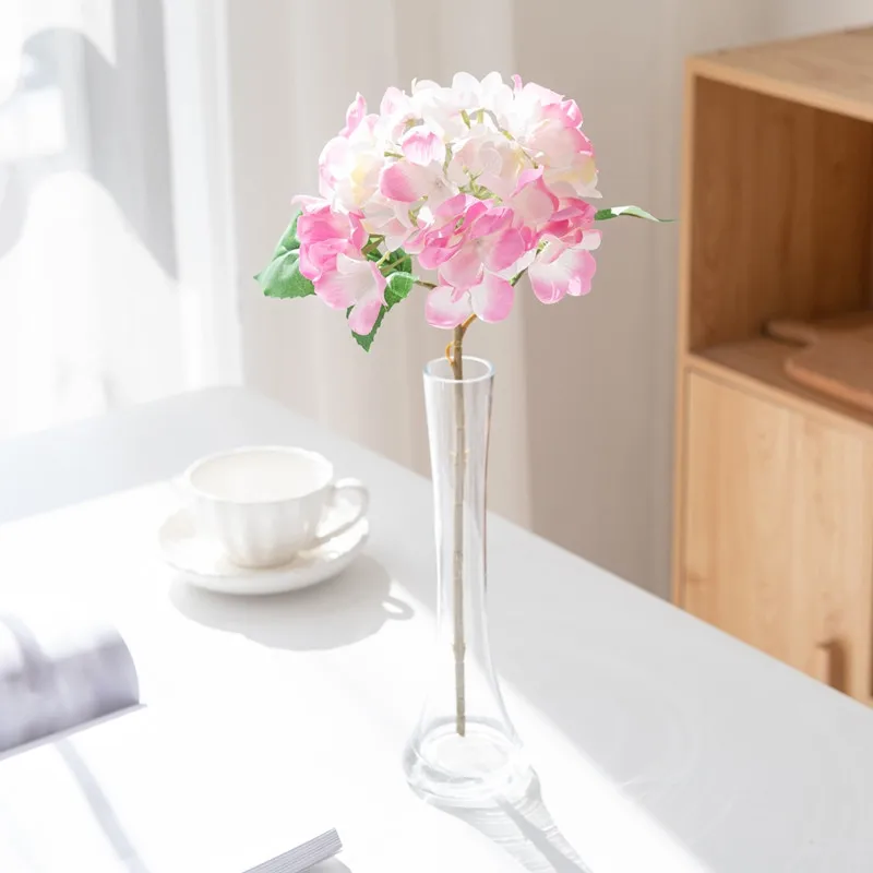 6 Stück Künstliche Blumen, Kunstseiden-Hortensien, Brautstrauß, Hochzeitsdekoration, Wohnzimmer-Tisch-Accessoires, Garten-Festival, Günstig – Detail 8