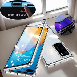 Metal Magnet Case Lock buckle For OPPO A3 Pro A40m k12x A60 A78 A79 A80 A98 A3x 4G 5G Temper Glass Protection Cover Phone Cases