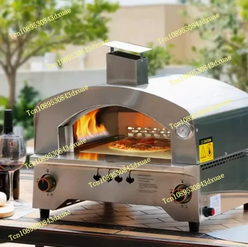

Outdoor Gas Oven with Automatic Rotating Stone -14 Inch Portable Propane Pizza Oven